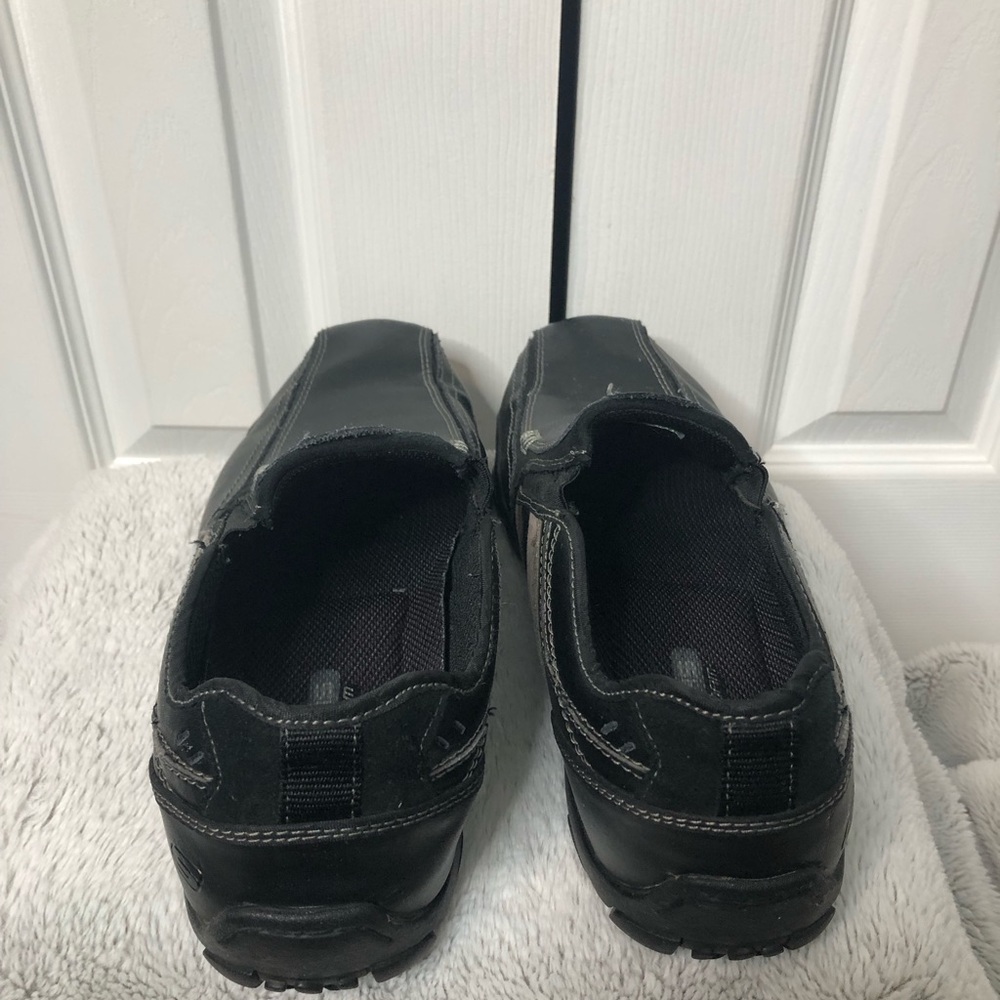 Skechers Black with tan stripe Slip-On Loafers, Men’s size 12 - Picture 3 of 7